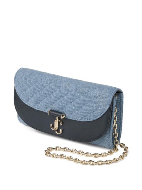 Jimmy Choo Curve quilted clutch bag - Blue