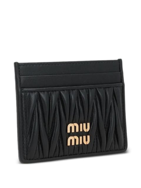 Miu Miu logo-lettering cardholder - Black