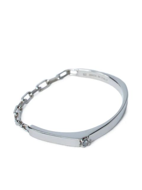 TOTEME 18K white gold diamond chain ring - Silver