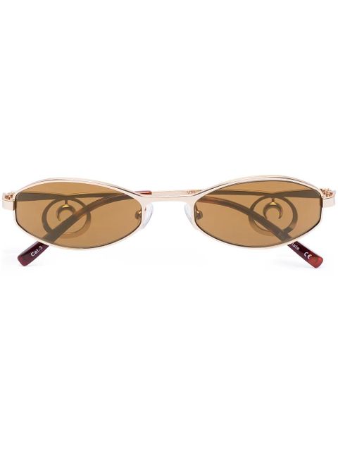 Marine Serre x Vuarnet Swirl oval-frame sunglasses - Brown - zdjęcie produktu nr 1