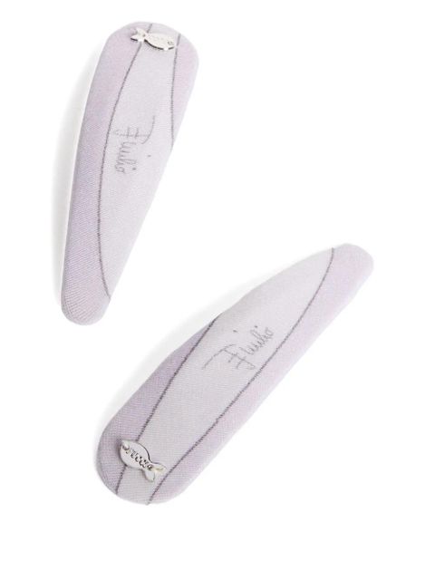 PUCCI logo-print hair clips - Purple