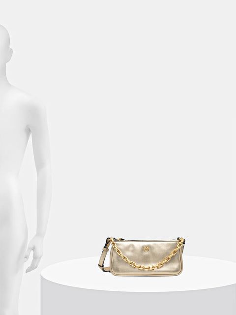 Pinko torebka skórzana Horizontal kolor złoty 105069 A2O9 - zdjęcie produktu nr 2