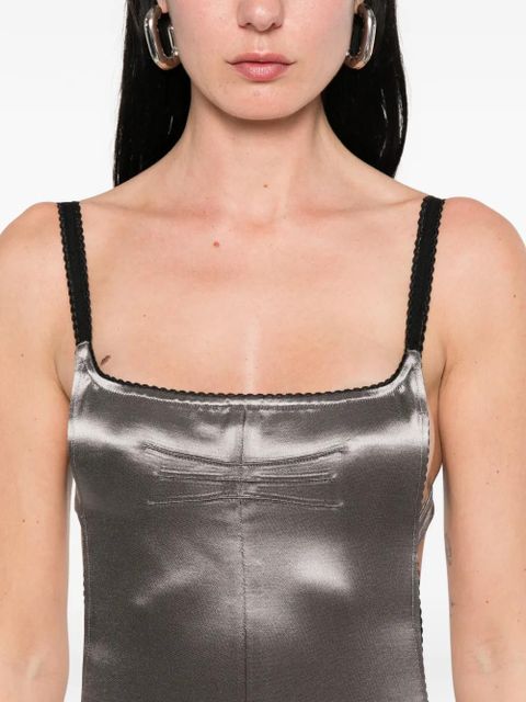 The Attico satin midi dress - Grey