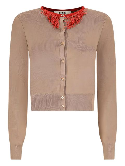 FENDI coral-detail cardigan - Neutrals - zdjęcie produktu nr 1