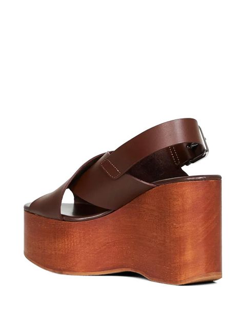Weekend Max Mara criss-cross leather sandals - Brown