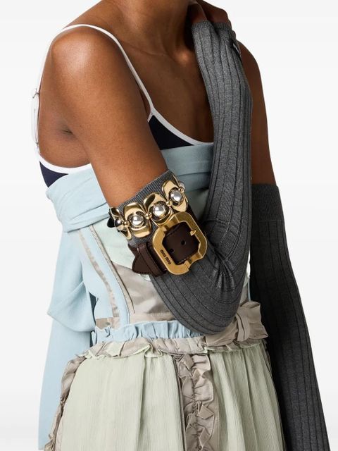 Miu Miu leather bracelet - Brown - zdjęcie produktu nr 2