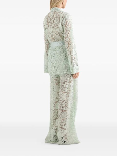 Dolce & Gabbana floral lace palazzo pants - Green