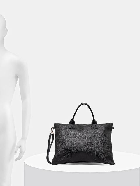 Answear.LAB torba na laptopa skórzana kolor czarny - zdjęcie produktu nr 2