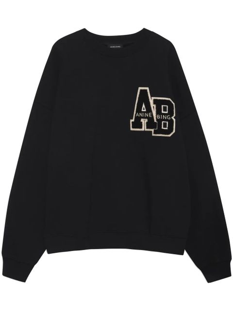 ANINE BING Miles cotton sweatshirt - Black - zdjęcie produktu nr 1