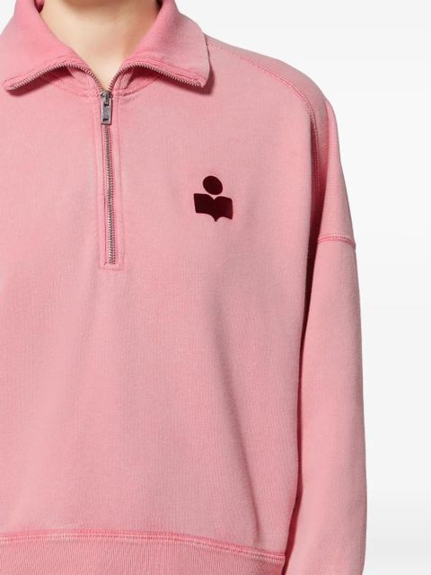 MARANT ÉTOILE Ross zip logo sweatshirt - Pink