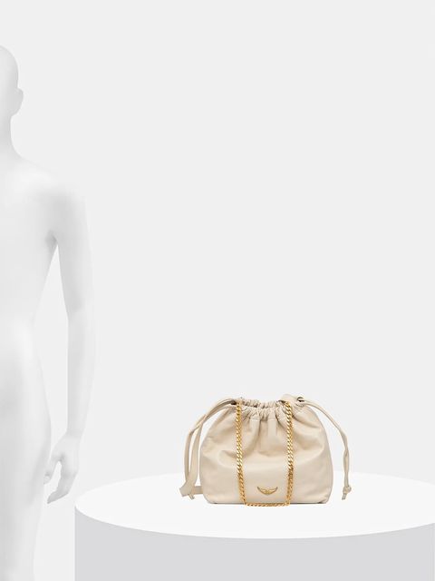 ZADIG&VOLTAIRE torebka skórzana kolor beżowy LWBA04016