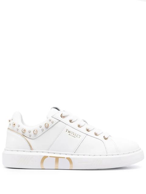 TWINSET pearl-embellished low-top sneakers - White - zdjęcie produktu nr 1