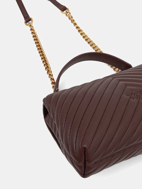 Pinko torebka skórzana kolor brązowy 100043 A0GK