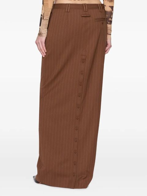 Jean Paul Gaultier striped maxi skirt - Brown
