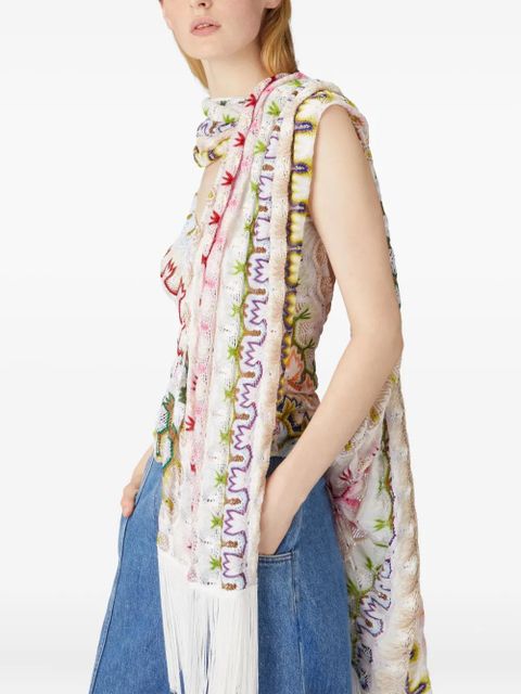 Missoni knitted scarf - White