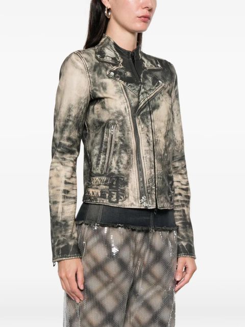 Diesel L-Uxure zip-fastening leather jacket - Neutrals