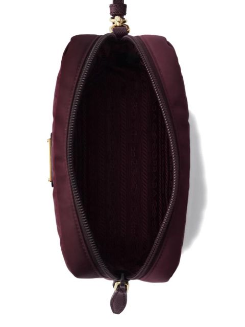 Prada triangle-logo makeup bag - Brown