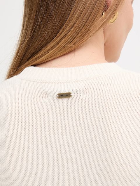 Barbour sweter wełniany damski kolor beżowy LKN1666 - zdjęcie produktu nr 2