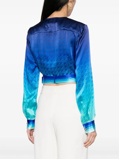 Casablanca The Night View wrap blouse - Blue