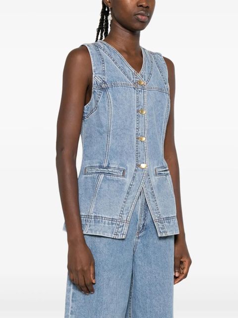 Aje Holland button-up denim vest - Blue