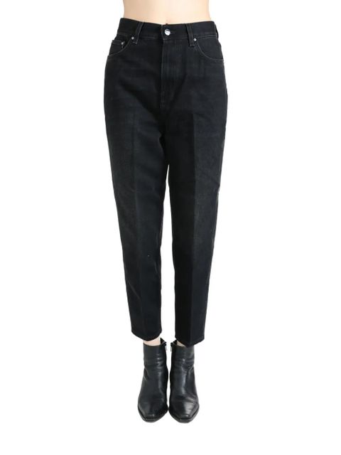 TOTEME logo-patch cropped jeans - Black - zdjęcie produktu nr 1