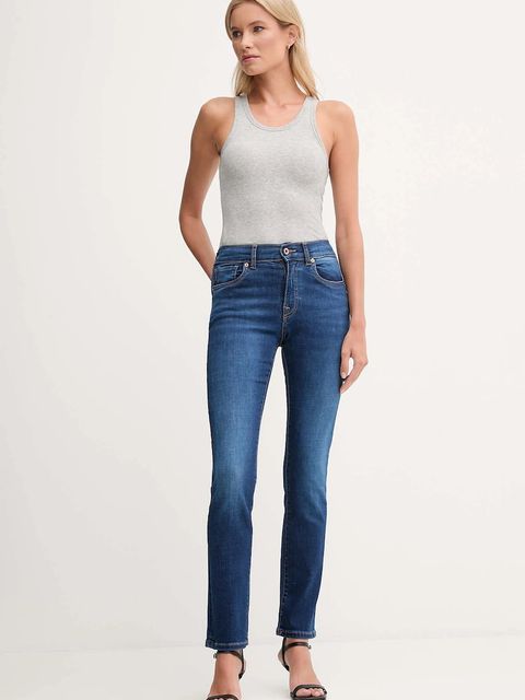 Pepe Jeans jeansy damskie kolor niebieski PL2045895FB