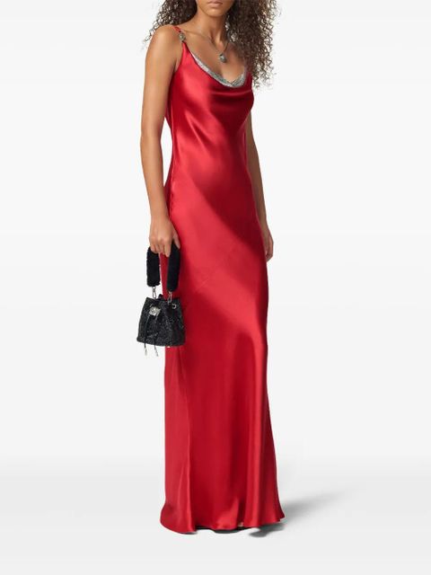 Versace Metal Mesh slip satin gown - Red - zdjęcie produktu nr 2
