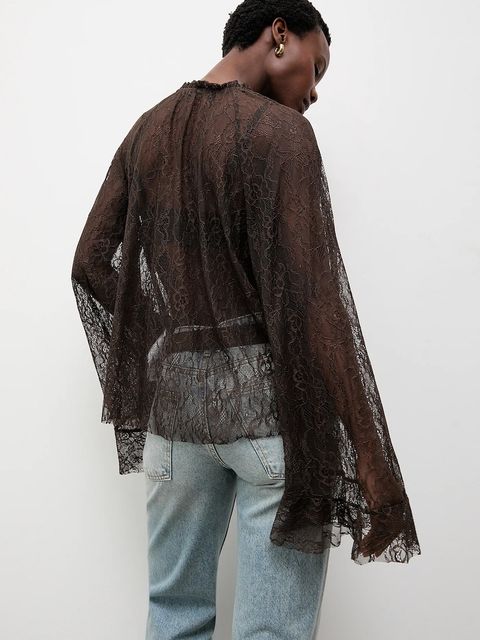 Answear.LAB bluzka damska kolor brązowy w kwiaty