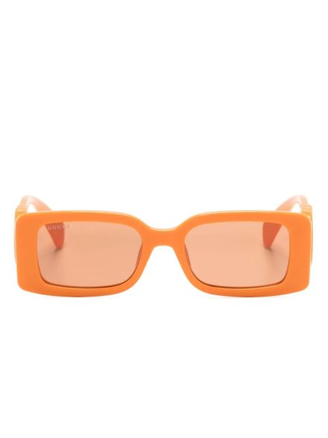 Gucci Eyewear Interlocking G rectangle-frame sunglasses - Orange - zdjęcie produktu nr 1