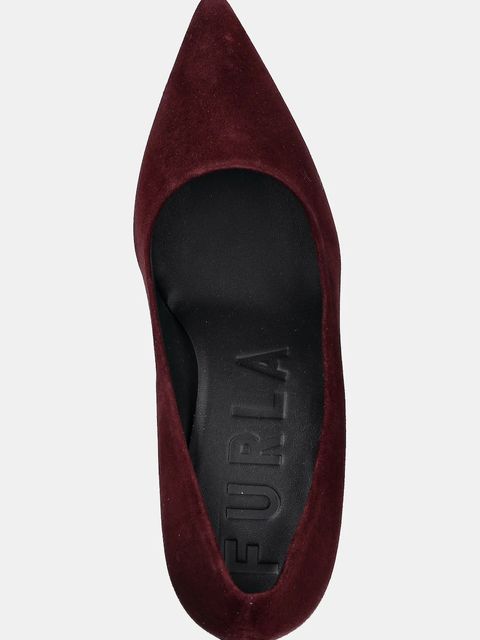 Furla szpilki zamszowe Essential Decollete kolor bordowy YJ69FSN C10000 26700