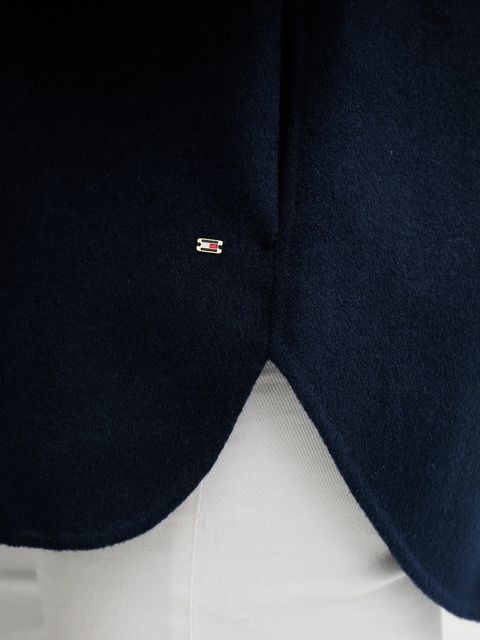 Tommy Hilfiger kurtka z dodatkiem wełny kolor granatowy przejściowa oversize WW0WW46558