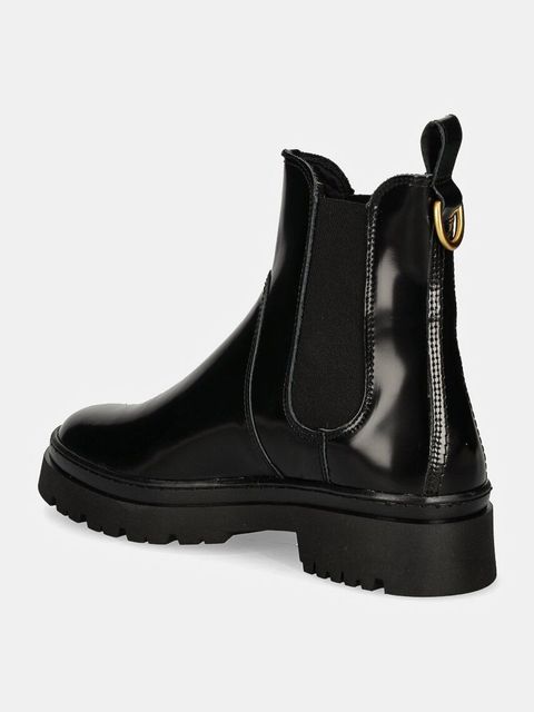 Gant sztyblety skórzane Aligrey damskie kolor czarny na płaskim obcasie 29551762 G00