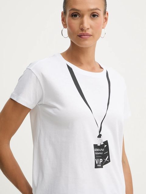 Armani Exchange t-shirt bawełniany damski kolor biały XW001361 AF10356