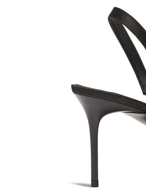 Balmain piercing-detail satin pumps - Black