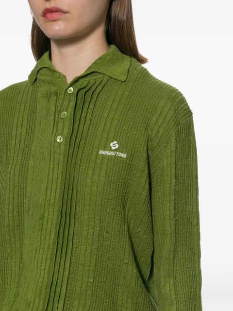 SHUSHU/TONG linen ribbed polo - Green