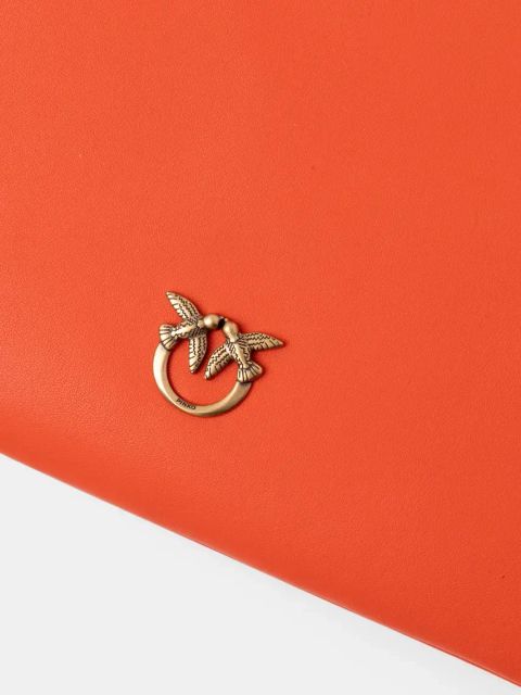 Pinko torebka skórzana kolor pomarańczowy 100455 A0F1