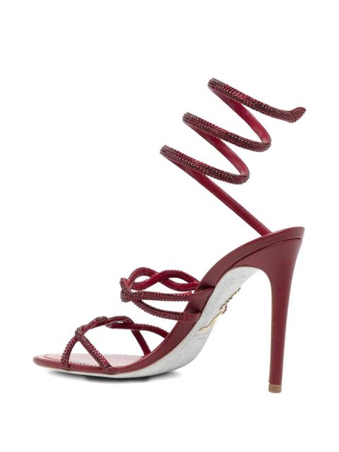 René Caovilla 110mm spiral-embellished knot sandals - Red