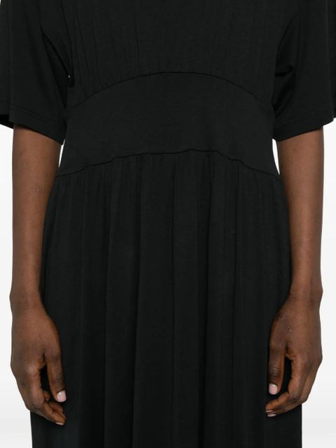 TOTEME short-sleeve pleated midi dress - Black