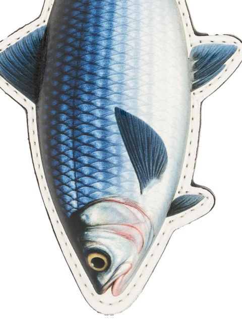 Moschino fish-motif keyring - White