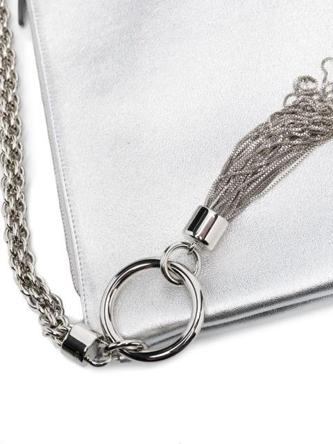 Jimmy Choo Callie metallic tassel clutch - Grey
