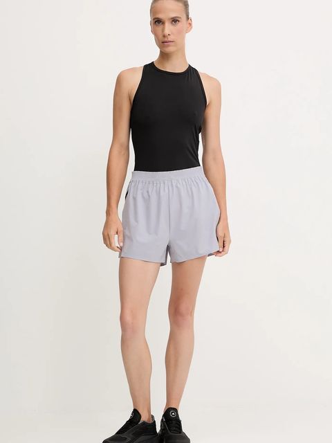 On szorty treningowe damskie kolor fioletowy z nadrukiem high waist 1WF10330174