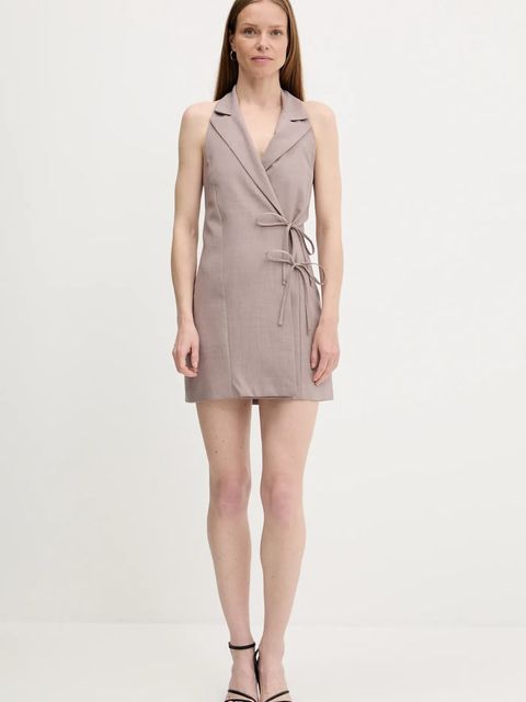 Answear.LAB sukienka kolor brązowy mini prosta