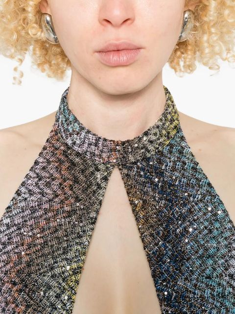 Missoni halterneck maxi dress - Grey