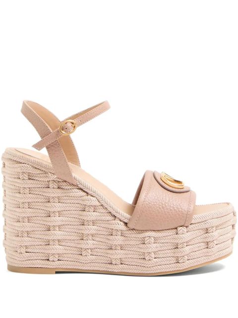 Valentino Garavani 120mm VLogo Signature wedge sandals - Pink - zdjęcie produktu nr 1