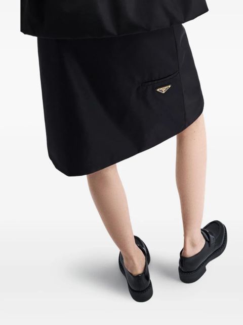 Prada logo-triangle skirt - Black