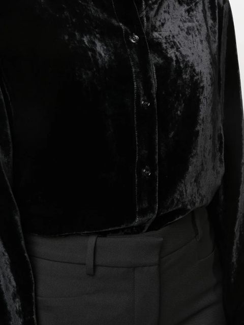 TOM FORD crushed silk-velvet shirt - Black