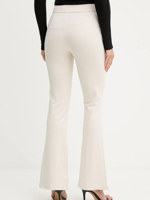 Guess spodnie MAELICE damskie kolor beżowy dzwony high waist W5YB0I KCMU2