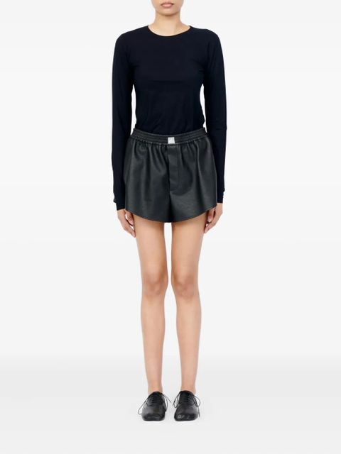 MM6 Maison Margiela elasticated-waist faux-leather shorts - Black