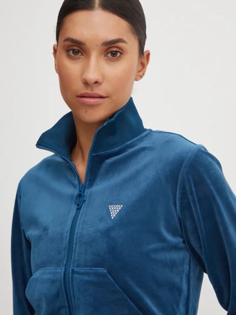Guess bluza damska kolor granatowy z aplikacją