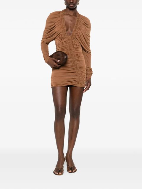 Christopher Esber Orion LS long-sleeve mini dress - Brown - zdjęcie produktu nr 2